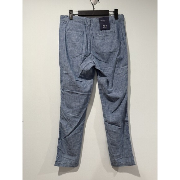 NEW Gap Chambray Girlfriend Pants Womens 30" Travel 100% Cotton Workwear Minimal - Picture 2 of 7